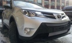 1 539 р. Нижняя сетка (для комплектации Стандарт) на бампер Russtal (хром) Toyota RAV4 XA40 5 дв. дорестайлинг (2012-2015)  с доставкой в г. Новочеркасск. Увеличить фотографию 1