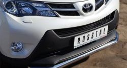 12 499 р. Одинарная защита переднего бампера диаметром 63 мм Russtal Toyota RAV4 XA40 5 дв. дорестайлинг (2012-2015)  с доставкой в г. Новочеркасск. Увеличить фотографию 2