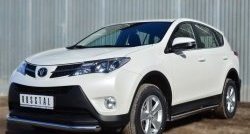 16 299 р. Защита порогов из круглой трубы диаметром 63 мм Russtal Toyota RAV4 XA40 5 дв. дорестайлинг (2012-2015) (Защита порогов с со скосами на торцах (вариант 1))  с доставкой в г. Новочеркасск. Увеличить фотографию 4