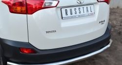 13 349 р. Одинарная защита заднего бампера из трубы диаметром 63 мм SLITKOFF  Toyota RAV4  XA40 (2012-2015) 5 дв. дорестайлинг  с доставкой в г. Новочеркасск. Увеличить фотографию 3