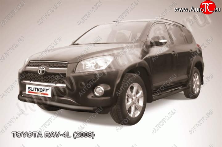 7 349 р. Защита переднего бампера из трубы d76 Slitkoff Toyota RAV4 XA30 5 дв. удлиненный 1-ый рестайлинг (2009-2010) (Цвет: серебристый)  с доставкой в г. Новочеркасск