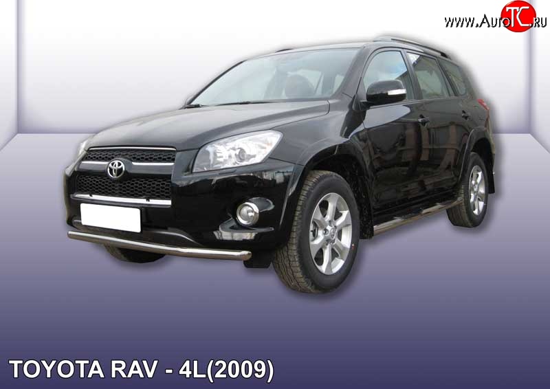 8 999 р. Одинарная защита переднего бампера из трубы диаметром 57 мм Slitkoff Toyota RAV4 XA30 5 дв. удлиненный 1-ый рестайлинг (2009-2010) (Цвет: нержавеющая полированная сталь)  с доставкой в г. Новочеркасск