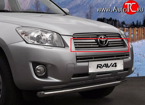 485 р. Декоративные вставки решетки радиатора Novline (нижние, двойные) Toyota RAV4 XA30 5 дв. 2-ой рестайлинг (2010-2013)  с доставкой в г. Новочеркасск