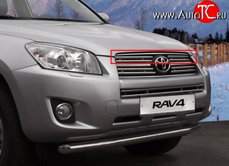 7 799 р. Декоративные вставки решетки радиатора Novline (верхние, двойные)  Toyota RAV4  XA30 (2010-2013) 5 дв. 2-ой рестайлинг, 5 дв. удлиненный 2-ой рестайлинг  с доставкой в г. Новочеркасск