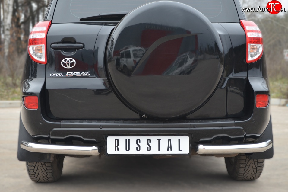 12 499 р. Защита заднего бампера (Ø63 мм, нержавейка) Russtal Toyota RAV4 XA30 5 дв. 2-ой рестайлинг (2010-2013)  с доставкой в г. Новочеркасск