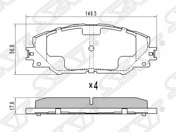 1 379 р. Колодки тормозные SAT (передние) Toyota RAV4 XA30 5 дв. удлиненный 2-ой рестайлинг (2010-2013)  с доставкой в г. Новочеркасск. Увеличить фотографию 1