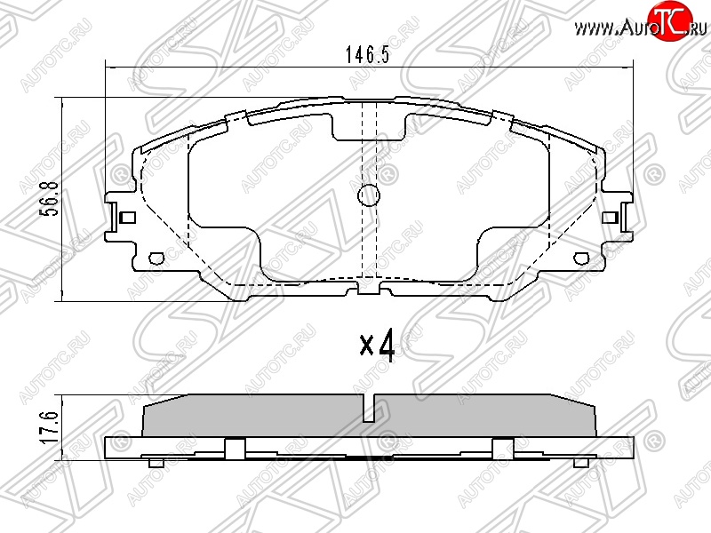 1 379 р. Колодки тормозные SAT (передние) Toyota RAV4 XA30 5 дв. удлиненный 2-ой рестайлинг (2010-2013)  с доставкой в г. Новочеркасск