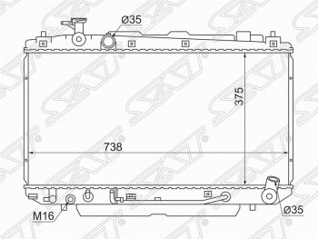 6 749 р. Радиатор двигателя SAT Toyota RAV4 CA20 3 дв. дорестайлинг (2000-2003)  с доставкой в г. Новочеркасск. Увеличить фотографию 1