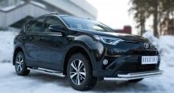 13 549 р. Защита переднего бампера (2 трубыØ42 мм, нержавейка) Russtal Toyota RAV4 XA40 5 дв. рестайлинг (2015-2019)  с доставкой в г. Новочеркасск. Увеличить фотографию 4