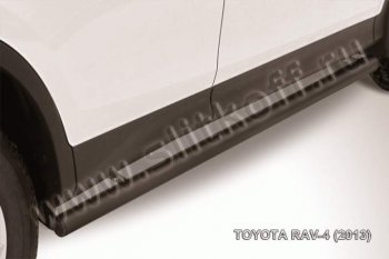 8 349 р. Защита порогов Slitkoff Toyota RAV4 XA40 5 дв. дорестайлинг (2012-2015) (Цвет: серебристый)  с доставкой в г. Новочеркасск. Увеличить фотографию 1