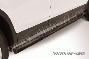 9 749 р. Защита порогов Slitkoff Toyota RAV4 XA40 5 дв. дорестайлинг (2012-2015) (Цвет: серебристый)  с доставкой в г. Новочеркасск. Увеличить фотографию 1