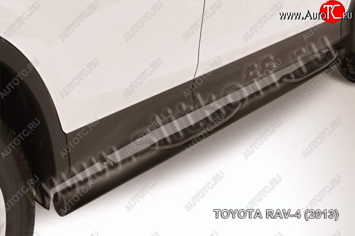 9 749 р. Защита порогов Slitkoff Toyota RAV4 XA40 5 дв. дорестайлинг (2012-2015) (Цвет: серебристый)  с доставкой в г. Новочеркасск