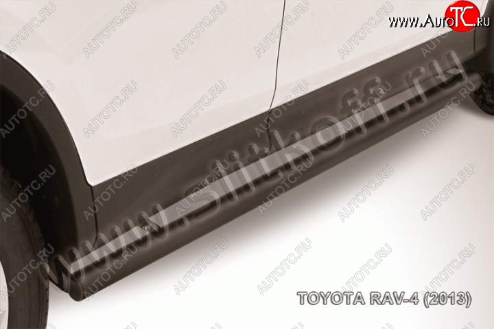 8 349 р. Защита порогов Slitkoff Toyota RAV4 XA40 5 дв. дорестайлинг (2012-2015) (Цвет: серебристый)  с доставкой в г. Новочеркасск