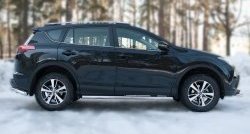 15 299 р. Защита порогов из круглой трубы диаметром 63 мм (рестайлинг) Russtal Toyota RAV4 XA40 5 дв. дорестайлинг (2012-2015) (Защита порогов с со скосами на торцах (вариант 1))  с доставкой в г. Новочеркасск. Увеличить фотографию 4