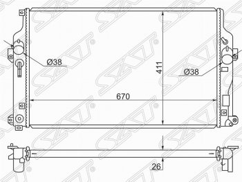 8 299 р. Радиатор двигателя SAT  Toyota RAV4  XA40 (2012-2019) 5 дв. дорестайлинг, 5 дв. рестайлинг  с доставкой в г. Новочеркасск. Увеличить фотографию 1