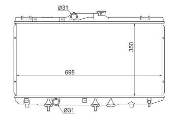 Радиатор двигателя SAT Toyota Sprinter E110 дорестайлинг седан (1995-1997)