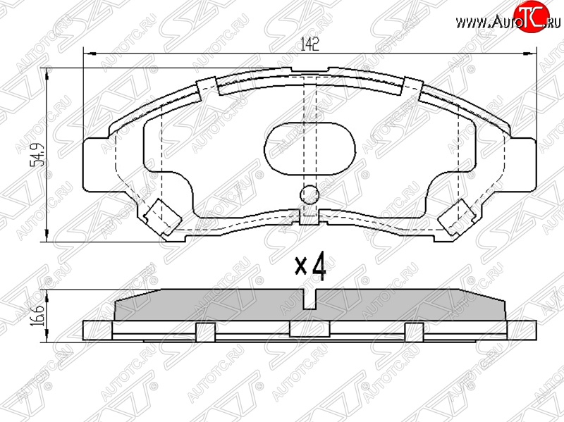 1 269 р. Колодки тормозные SAT (передние)  Toyota Town Ace  s400 (2008-2020) дорестацлинг  с доставкой в г. Новочеркасск