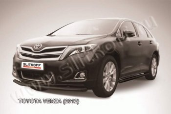 7 949 р. Защита переднего бампер Slitkoff Toyota Venza GV10 рестайлинг (2012-2016) (Цвет: серебристый)  с доставкой в г. Новочеркасск. Увеличить фотографию 1