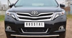 Одинарная защита переднего бампера диаметром 42 мм Russtal Toyota Venza GV10 рестайлинг (2012-2016)