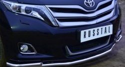 17 849 р. Защита переднего бампера (2 трубыØ42 мм, нержавейка) Russtal Toyota Venza GV10 рестайлинг (2012-2016)  с доставкой в г. Новочеркасск. Увеличить фотографию 2