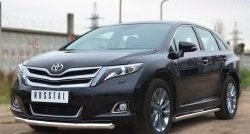 14 849 р. Защита порогов из круглой трубы диаметром 63 мм Russtal Toyota Venza GV10 рестайлинг (2012-2016) (Защита порогов с со скосами на торцах (вариант 1))  с доставкой в г. Новочеркасск. Увеличить фотографию 4