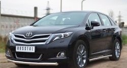 14 849 р. Защита порогов из круглой трубы диаметром 63 мм Russtal Toyota Venza GV10 рестайлинг (2012-2016) (Защита порогов с со скосами на торцах (вариант 1))  с доставкой в г. Новочеркасск. Увеличить фотографию 7