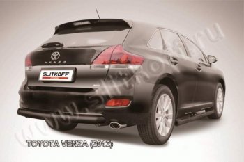 7 949 р. Защита задняя Slitkoff  Toyota Venza  GV10 (2012-2016) рестайлинг (Цвет: серебристый)  с доставкой в г. Новочеркасск. Увеличить фотографию 1