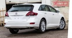 9 539 р. Защита заднего бампера из боковых уголков Souz-96 (d60) Toyota Venza GV10 дорестайлинг (2008-2012)  с доставкой в г. Новочеркасск. Увеличить фотографию 1