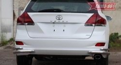 Защита заднего бампера из двойных боковых уголков Souz-96 (d60/42) Toyota Venza GV10 дорестайлинг (2008-2012)