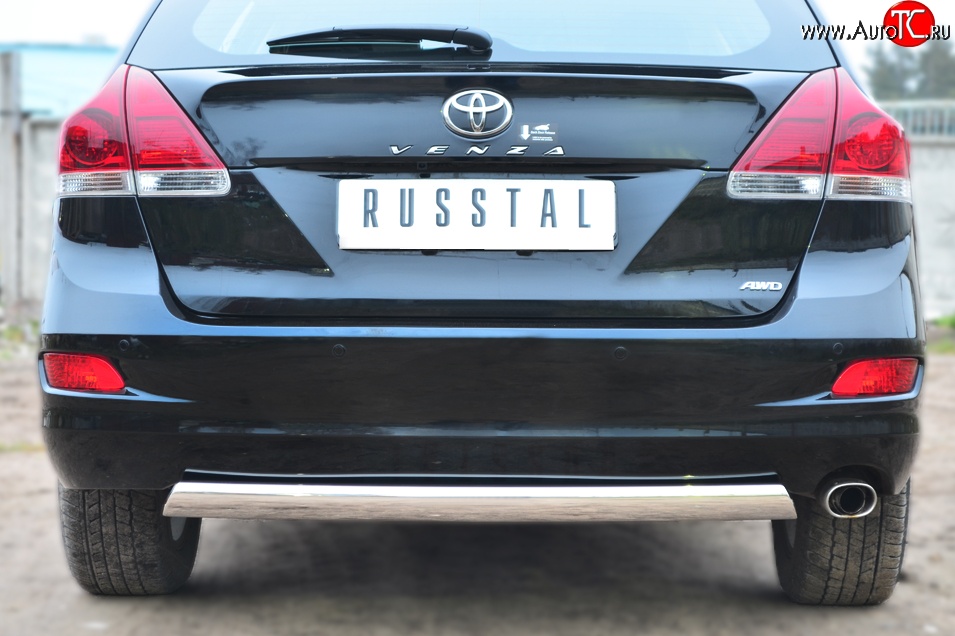 16 849 р. Защита заднего бампера (Ø75x42 мм, нержавейка) Russtal Toyota Venza GV10 рестайлинг (2012-2016)  с доставкой в г. Новочеркасск