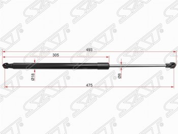 Газовый упор крышки багажника SAT Toyota Verso R20 дорестайлинг (2009-2012)