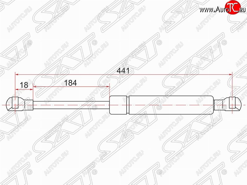 889 р. Газовый упор крышки багажника SAT Toyota Wish XE10 дорестайлинг (2003-2005)  с доставкой в г. Новочеркасск