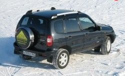 5 299 р. Рейлинги АПС L Chevrolet Niva 2123 дорестайлинг (2002-2008) (Башмак черный, рейлинг серый)  с доставкой в г. Новочеркасск. Увеличить фотографию 3