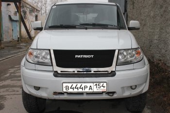 12 499 р. Решетка радиатора CrTuning Уаз Патриот 23632 дорестайлинг пикап (2008-2014) (Сетка черная, С надписью PATRIOT)  с доставкой в г. Новочеркасск. Увеличить фотографию 8