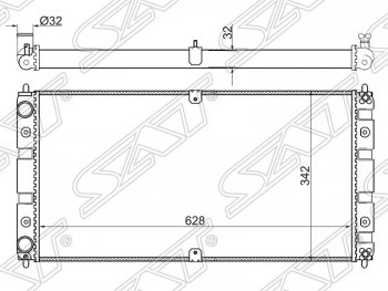 Радиатор двигателя SAT (трубчатый, МКПП) Chevrolet Niva 2123 дорестайлинг (2002-2008)