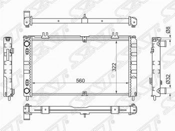 Радиатор двигателя (трубчатый, МКПП, Panasonic) SAT Лада Приора 2170 седан дорестайлинг (2007-2014)