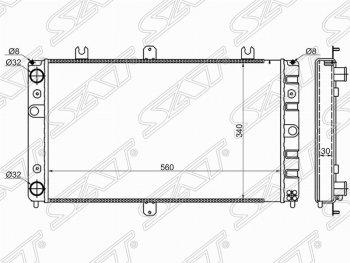 Радиатор двигателя (трубчатый, МКПП) SAT Лада Приора 2170 седан дорестайлинг (2007-2014)