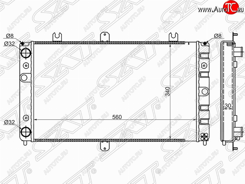 3 179 р. Радиатор двигателя (трубчатый, МКПП) SAT Лада Приора 2170 седан дорестайлинг (2007-2014)  с доставкой в г. Новочеркасск