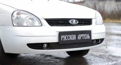 669 р. Зимняя заглушка решетки переднего бампера РА  Лада Приора  2172 (2008-2014) хэтчбек дорестайлинг  с доставкой в г. Новочеркасск. Увеличить фотографию 1