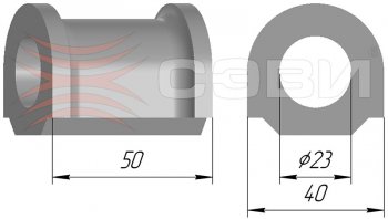 Комплект подушек (втулок) переднего стабилизатора СЭВИ-Эксперт (на стабилизатор Ø 24 мм) Лада Калина 1119 хэтчбек (2004-2013)