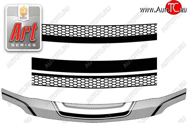 2 299 р. Дефлектор капота CA-Plastiс  Лада Ларгус (2012-2021) дорестайлинг R90 (Серия Art графит)  с доставкой в г. Новочеркасск