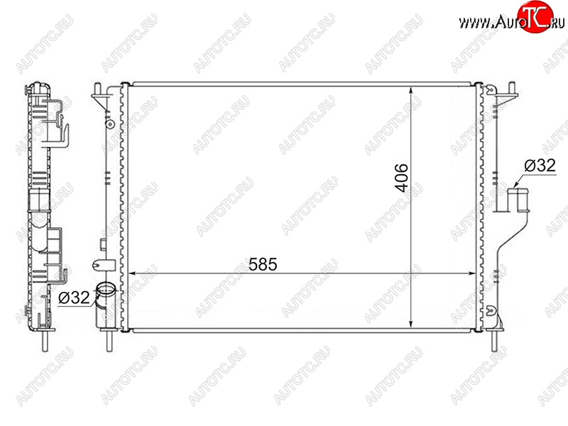 3 199 р. Радиатор двигателя (1.4/1.6/2.0) SAT Nissan Almera седан G15 (2012-2019)  с доставкой в г. Новочеркасск