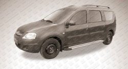 10 999 р. Алюминиевые пороги Slitkoff Luxe Silver Лада Ларгус дорестайлинг R90 (2012-2021)  с доставкой в г. Новочеркасск. Увеличить фотографию 2