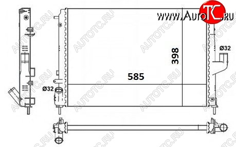 5 399 р. Радиатор двигателя SAT  Nissan Almera  седан (2012-2019), Nissan Terrano  D10 (2013-2022), Renault Duster  HS (2010-2015), Renault Logan  1 (2004-2016), Renault Sandero  (BS) (2009-2014), Renault Sandero Stepway  (BS) (2010-2014), Лада Ларгус (2012-2024)  с доставкой в г. Новочеркасск