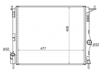 Радиатор двигателя SAT Renault Logan 1 рестайлинг (2010-2016)