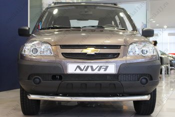 Защитная сетка в бампер (ячейка 3х7 мм, GLCGLS, 3 части) Alfeco Стандарт Chevrolet Niva 2123 рестайлинг (2009-2020)  (Чёрная)