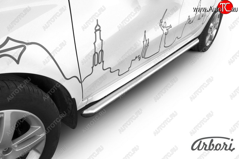 12 899 р. Защита штатных порогов Arbori (нержавейка, d57 mm). Лада XRAY (2016-2022)  с доставкой в г. Новочеркасск