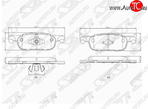 1 579 р. Комплект передних тормозных колодок SAT  Лада XRAY (2016-2022)  с доставкой в г. Новочеркасск