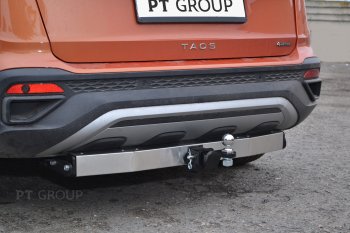 17 649 р. Фаркоп Petroil Tuning (съемный квадрат, с нержавеющей пластиной) Volkswagen Taos (2020-2022)  с доставкой в г. Новочеркасск. Увеличить фотографию 3