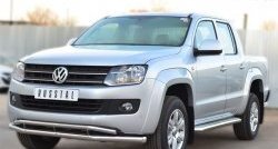 23 699 р. Защита переднего бампера (2 трубыØ63 и 42 мм, нержавейка) SLITKOFF Volkswagen Amarok дорестайлинг (2009-2016)  с доставкой в г. Новочеркасск. Увеличить фотографию 4